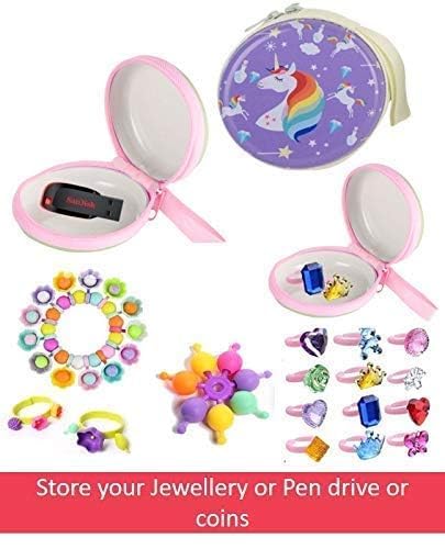 Unicorn Printed Multipurpose Coin - Earphone Pouch Return Gift (Pack of 6)