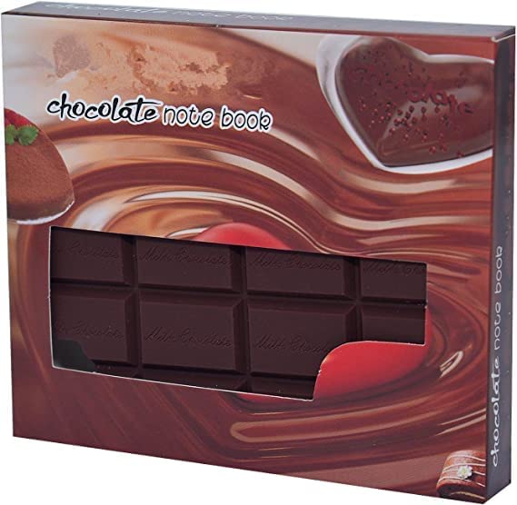 Chocolate Fragrance Diary Scented Chocolate Notebook Small Memo in Eaten Chocolate Shape and Fragrance Personal Diary Pocket Diary (Brown)