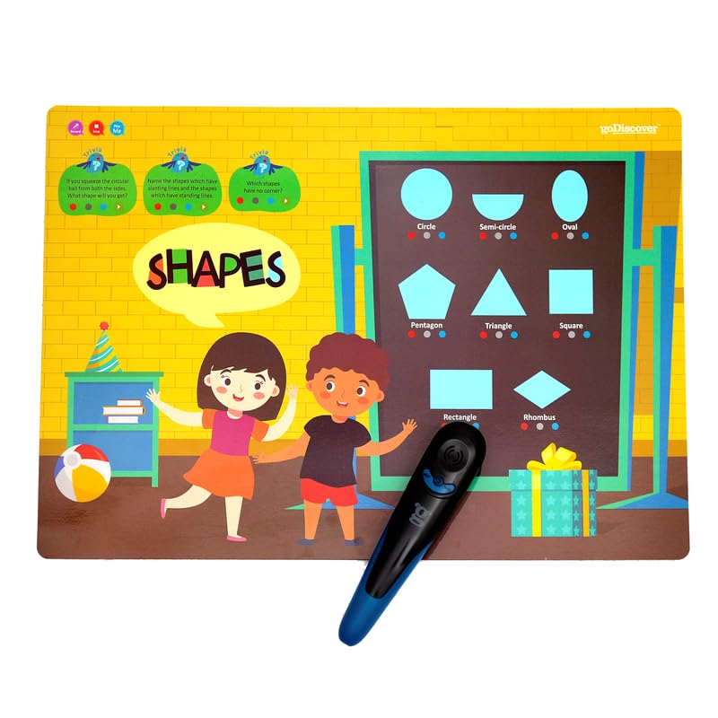 Kinder Smart Interactive Learning Series (Without Pen), Educational Fun Learning Activity Kit for Growing Kids, Set of 18 Posters, Paper-Based Multi-Sensorial Posters, 3-6 Year Old