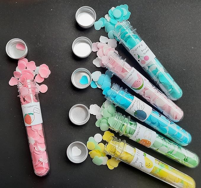 6 Pcs Paper Soap | Disposable Mini Soap Paper | Scented Soap Bath Flakes | Portable Flower Tube Petals | Tube Shape Bottle Paper Soap For Travelling (set of 6)