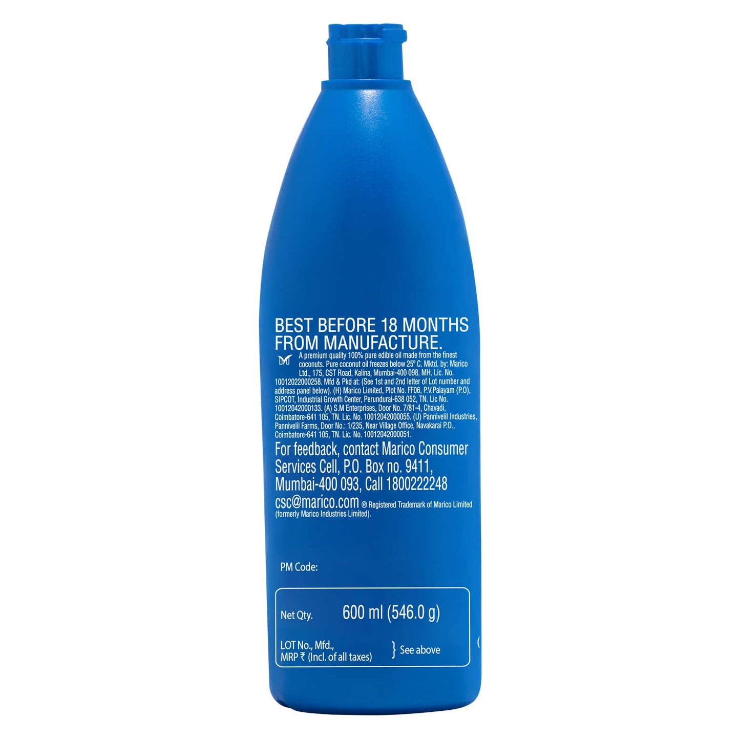 Parachute Coconut Oil 600 ml - Bottle (Pack of 2)