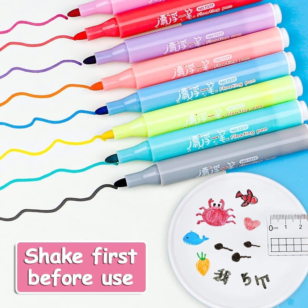 8 pcs Magical Water Pen, Magical Floating Ink Pen, Erasing Whiteboard Marker, A Watercolor Pen That Can Float in The Water, Painting Pens Kit Set for Kids