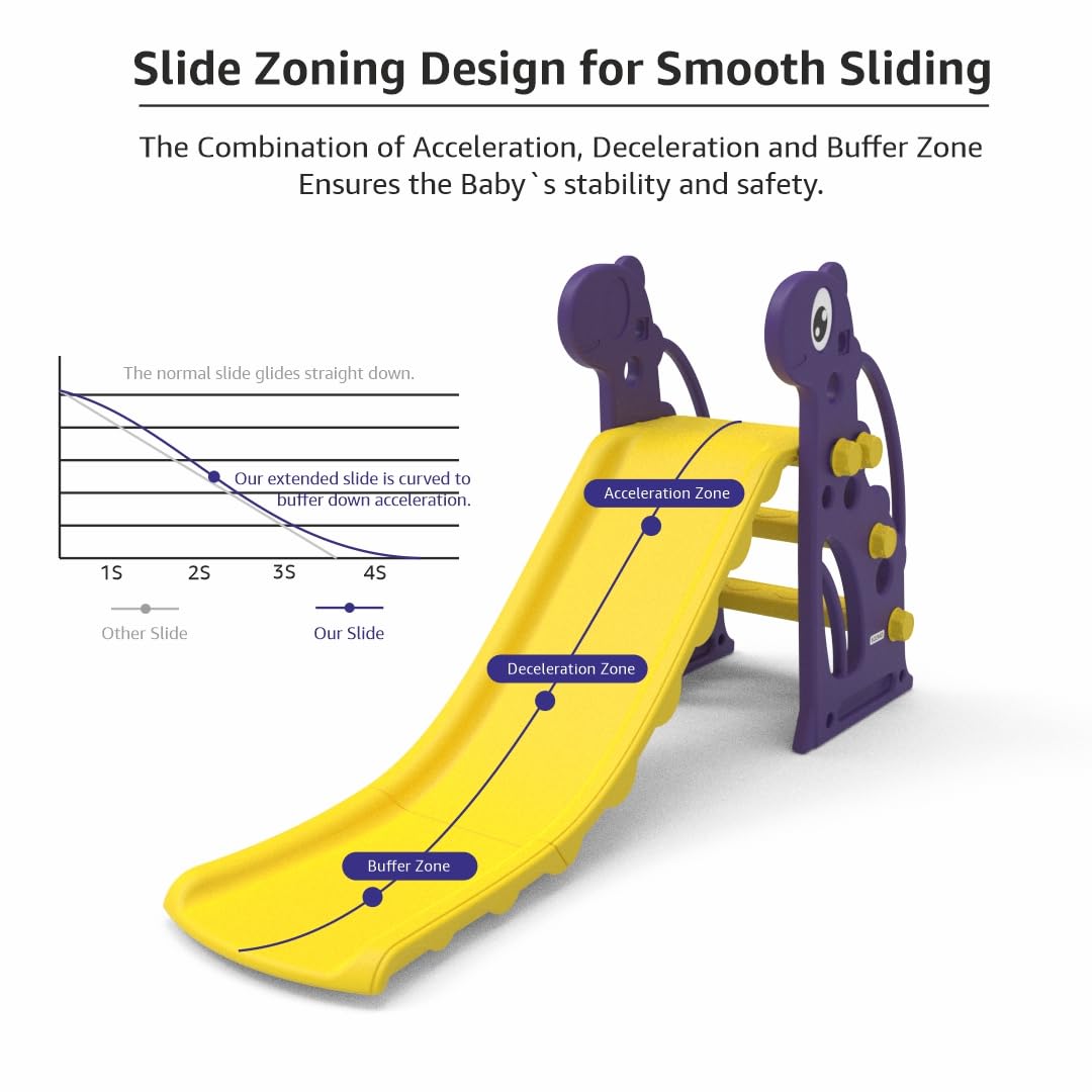 Super Slide with Basketball for Indoor & Outdoor Use | Safe & Fun | Ideal for Boys & Girls | Toy for Kids | Easy Assembly