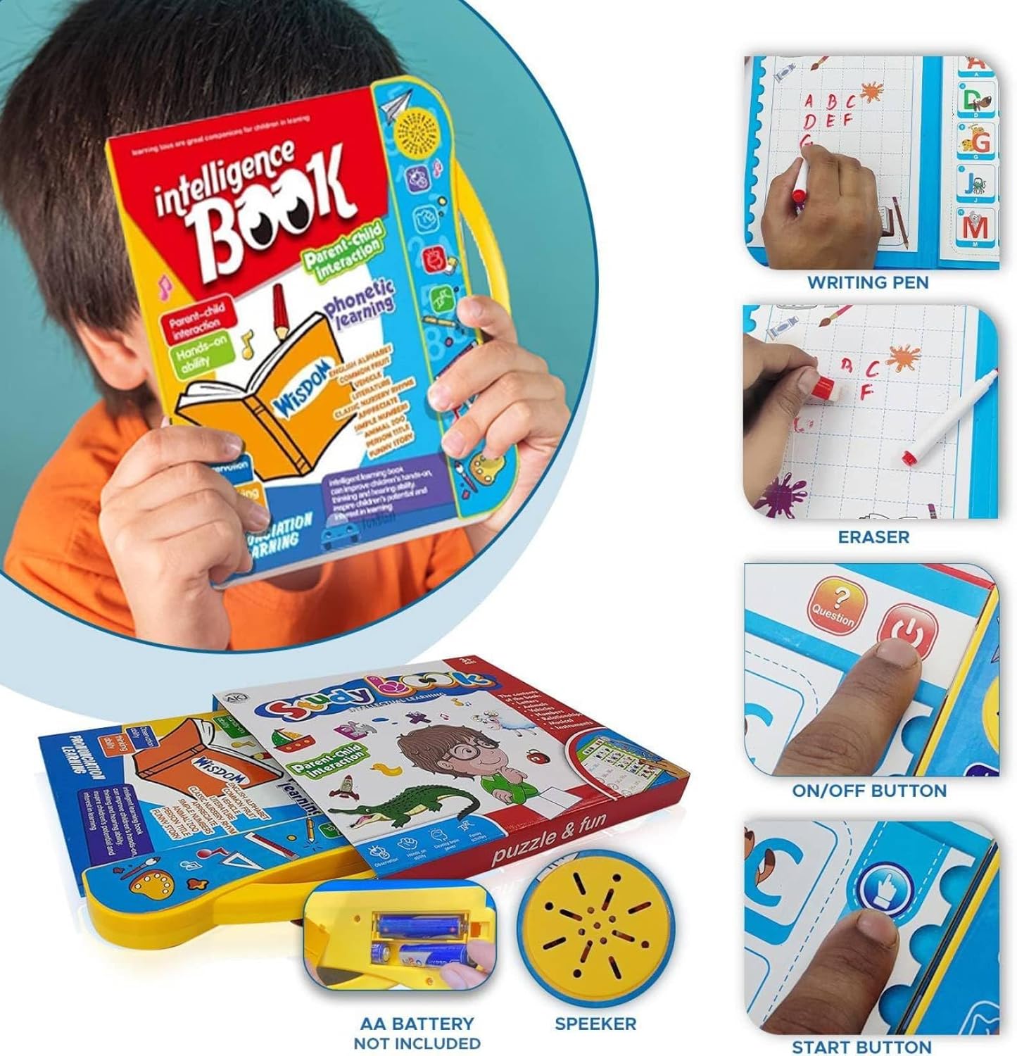 Intelligence Book | Interactive Book -Musical English Educational Phonetic Learning Book for 3 + Year Kids | Toddlers | Educational