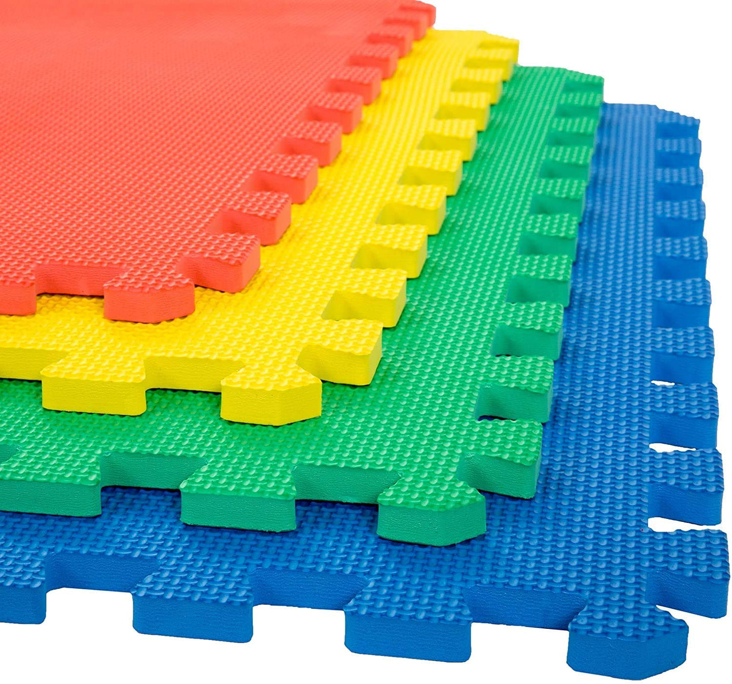 EVA Interlocking Play Mat -12 mm Thick | Kids mats for floor - Set of 16 Tiles (Multicolour)
