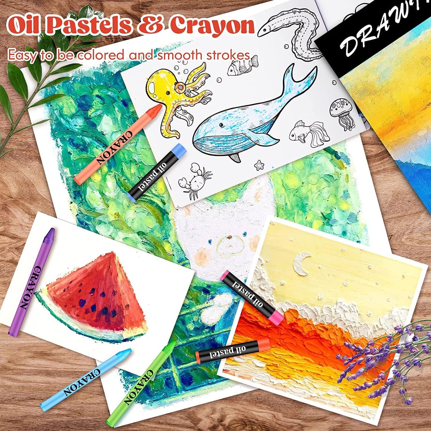 Deluxe Art Set Box & Drawing Kit with Crayons, Oil Pastels, Colored Pencil Deluxe Gift Art (145 Pcs Art Set-Pink)