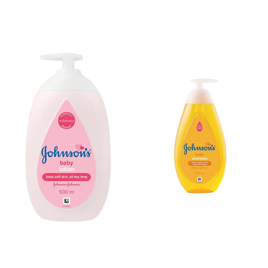 Johnson's Baby Lotion for New Born, 500ml & Johnson's Baby No More Tears Baby Shampoo 500ml