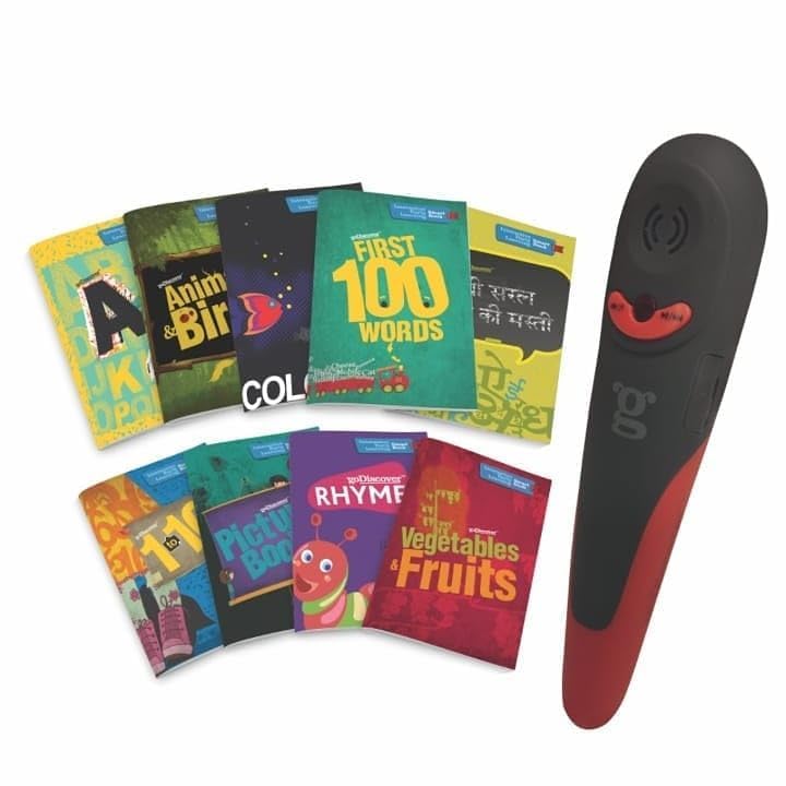 Interactive Early Learning Smart Book, Talking Pen for Kids, 9 Books (Alphabets, Colors, Animals/Birds, First 100 Words, Counting, Hindi, Rhymes, Vegetables/Fruits)