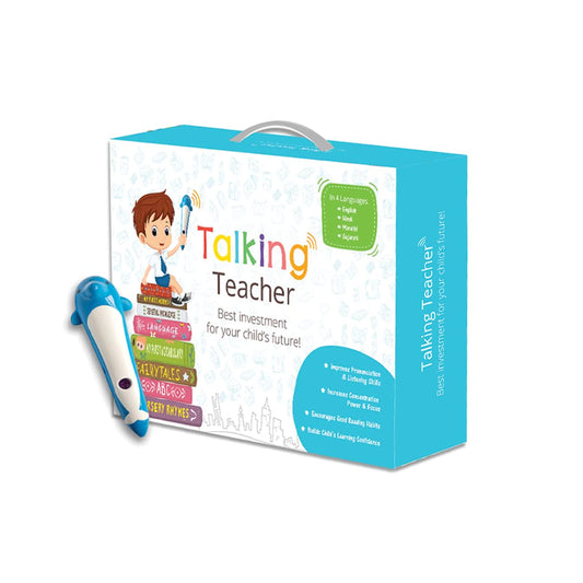 Talking Teacher with Magic Pen - Picture Books Box set for Early Learning (Set of 15 Books + 2 Cards) : Alphabet, Numbers, Animals, Fruits, Birds, Shapes & Colours, Parts of the Body, Foreign Languages, General Knowledge & More!