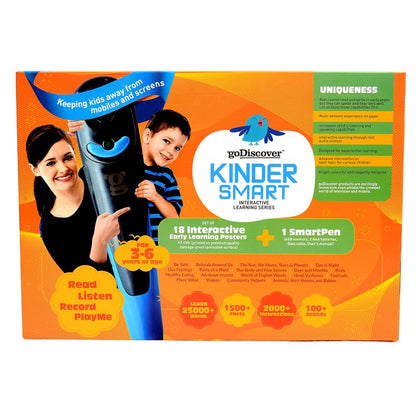 Kinder Smart Interactive Learning Series (Without Pen), Educational Fun Learning Activity Kit for Growing Kids, Set of 18 Posters, Paper-Based Multi-Sensorial Posters, 3-6 Year Old