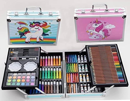 145 Pieces Space Art & Craft Painting Box - Suitcase Shape Art, Painting- Sketching, Stationary, Water Colors Vanity Box - All in 1 Art Case for Children Birthday Gift